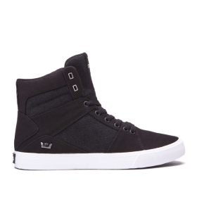 Supra Mens ALUMINUM High Top Shoes Black/white | US-80195